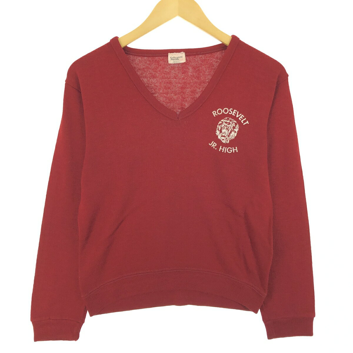 古着 ~80'S Collegiate Pacific Vネック レタードニットセーター USA製 レディースS相当 ヴィンテージ /eaa379242 【中古】 【241020】 【ss2601_10】