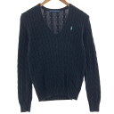 古着 ラルフローレン Ralph Lauren RALPH LAUREN SPORT ケーブル編み Vネック コットンニットセーター レディースM相当 /eaa380202 【中古】 【250428】 【Elulu/エルル】(4)