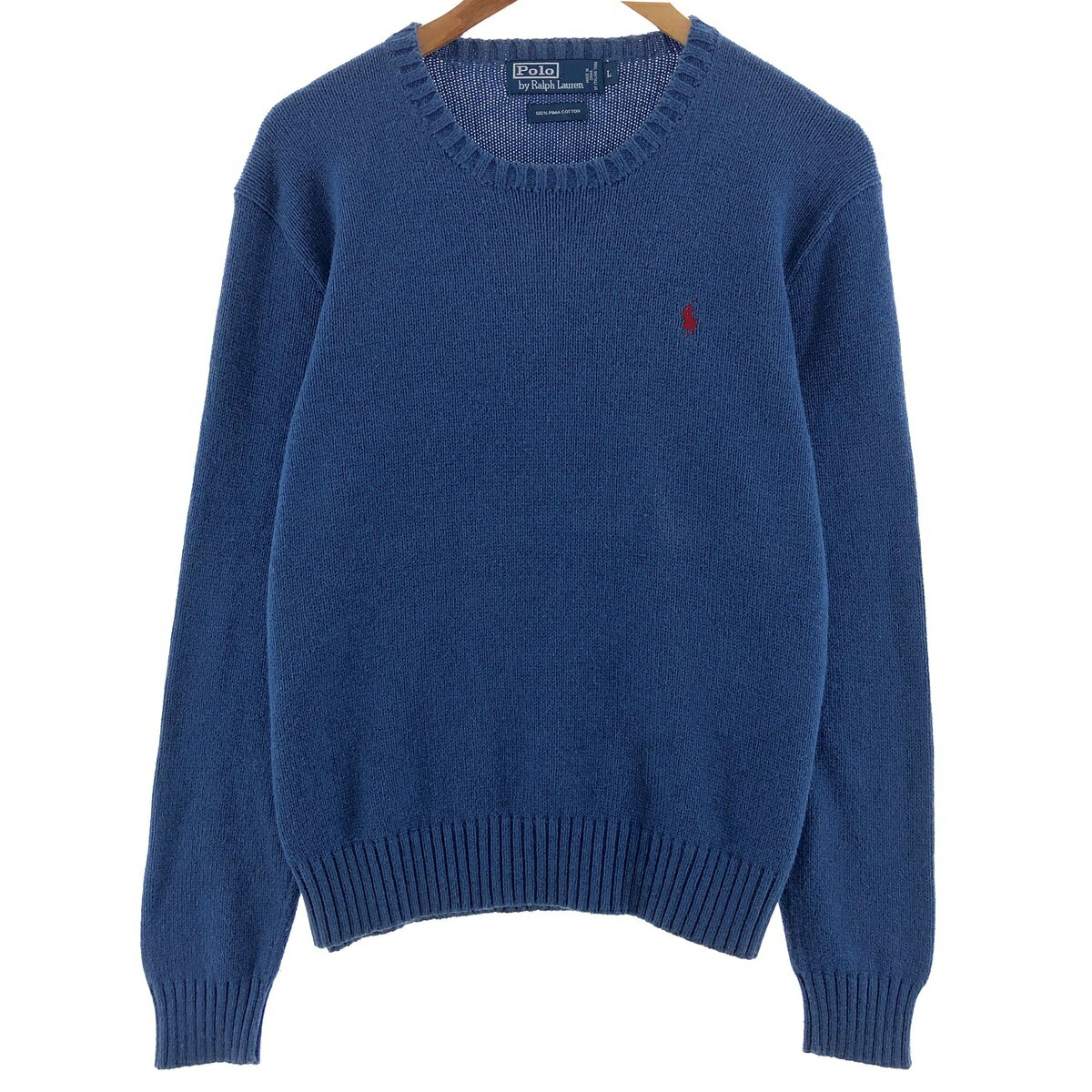 古着 ラルフローレン Ralph Lauren POLO by Ralph Lauren ピマコットンニットセーター メンズL相当 /ea..