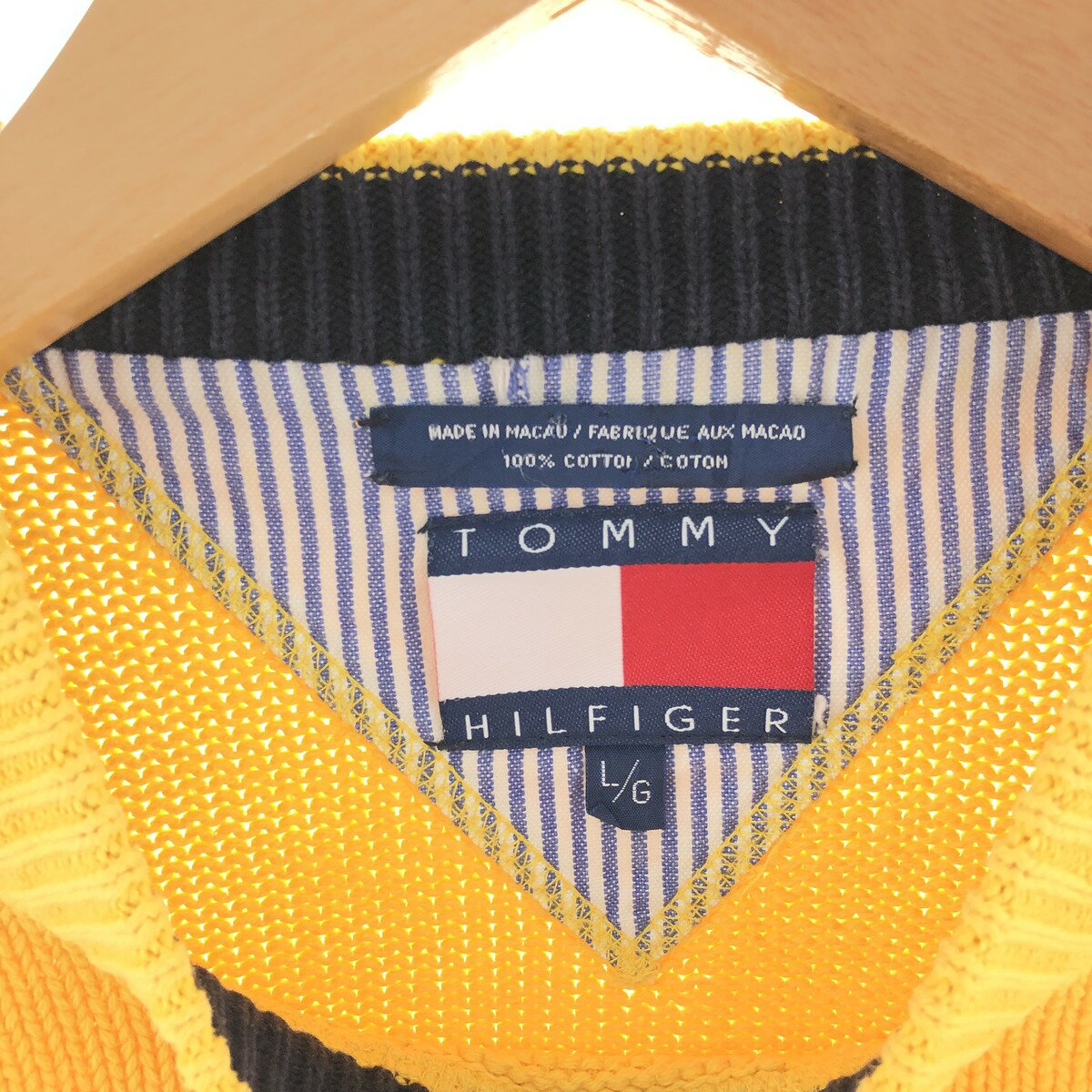 古着 90'S トミーヒルフィガー TOMMY HILFIGER コットンニットセーター メンズL相当 ヴィンテージ /eaa380913 【中古】 【250214】 【SS2509_30】