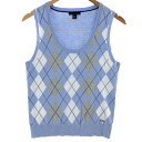 古着 00'S トミーヒルフィガー TOMMY HILFIGER アーガイル柄 ボーダー柄 コットンニットベスト メンズS相当 /eaa380940 【中古】 ...