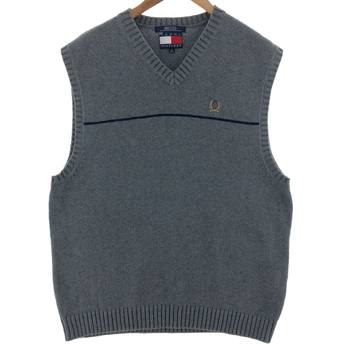 乐天商城 - 古着 90'S~ トミーヒルフィガー TOMMY HILFIGER Vネック コットンニットベスト メンズXL相当 ヴィンテージ /eaa381024 【中古】 【251011】 【SS2606_30