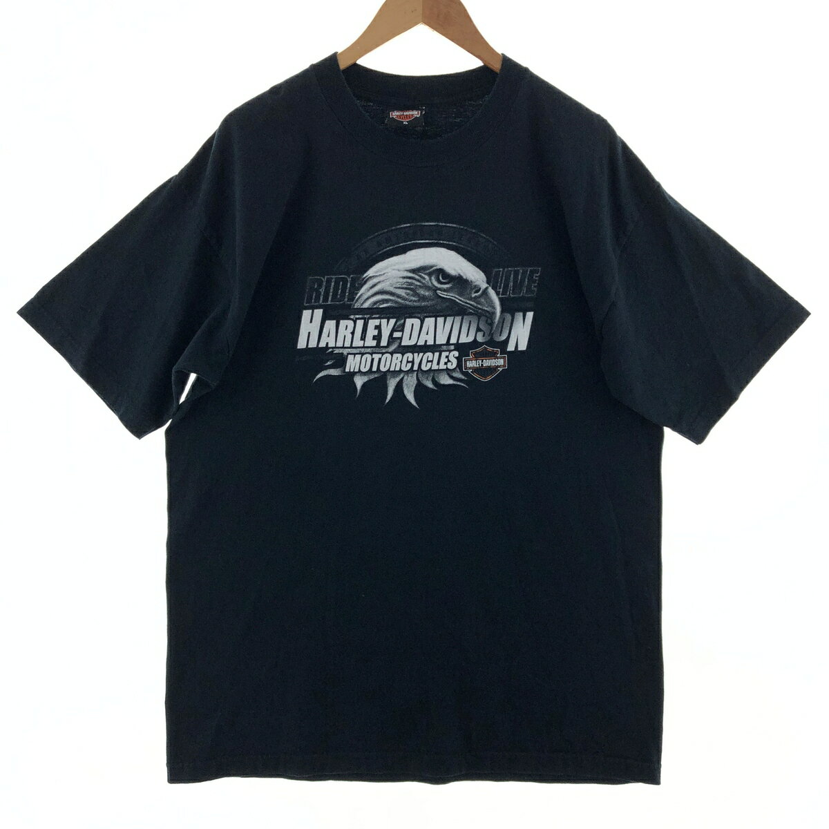 古着 00'S ハーレーダビッドソン Harley-Davidson 両面プリント モーターサイクル バイクTシャツ USA製 メンズXL /eaa381754 【中古】 【240319】