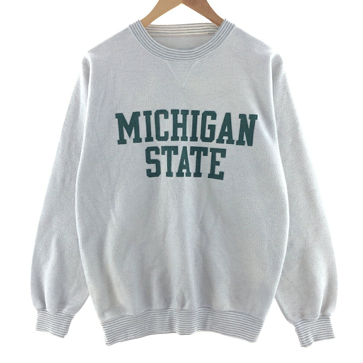 古着 GEAR MICHIGAN STATE ミシガン州立大学 表起毛 カレッジスウェットシャツ トレーナー メンズL /eaa382221 【中古】 【240317】