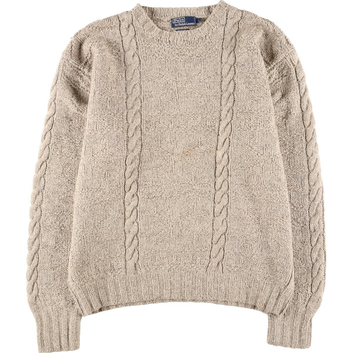 古着 ラルフローレン Ralph Lauren POLO by Ralph Lauren HAND KNIT シルク混 ケーブル編み ウールニットセーター メンズXL /eaa384847 【中古】 【231105】