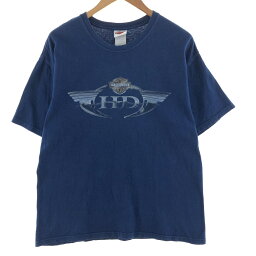 古着 00'S ハーレーダビッドソン Harley-Davidson HANES モーターサイクル バイクTシャツ USA製 メンズL /eaa390123 【中古】 【240411】