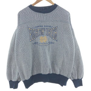 古着 NUTMEG NOTRE DOME ノートルダム大学 ストライプ柄 カレッジスウェットシャツ トレーナー メンズXL /eaa390596 【中古】 【240318】 ss2503_30
