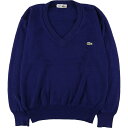 古着 80年代 ラコステ LACOSTE CHEMISE フレンチラコステ Vネック ニットセーター フランス製 メンズL ヴィンテージ /eaa394215 【中古】 【231118】