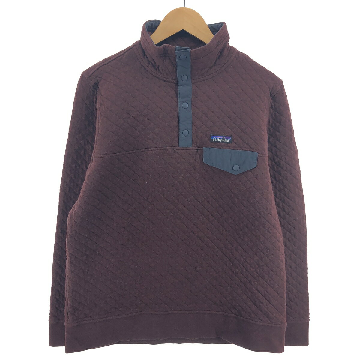 古着 17年製 パタゴニア Patagonia ORGANIC COTTON オーガニックコットン 25281FA17 ハーフスナップ キルティングジャケット パファージャケット レディースL /eaa397898  