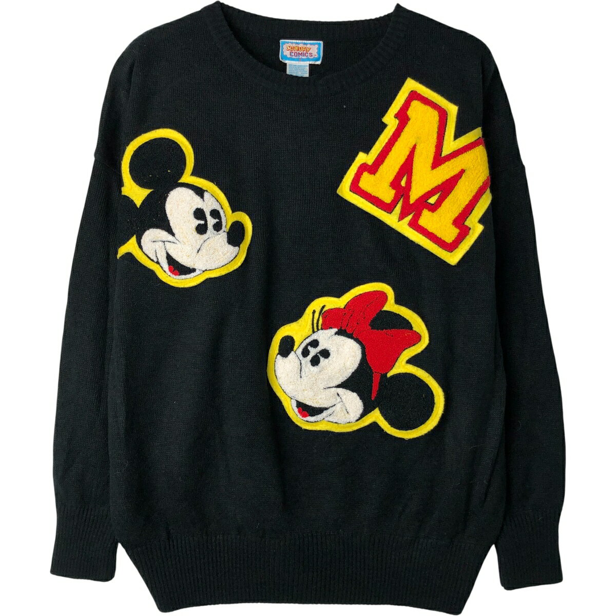 Rakuten - 古着 SUNDAY COMICS MINNIE MOUSE & MICKEY MOUSE ミニーマウス & ミッキーマウス 総柄 キャラクター アクリルニットセーター メンズL相当 /eaa399090 【中古】 【260223】 【SS2606_10】