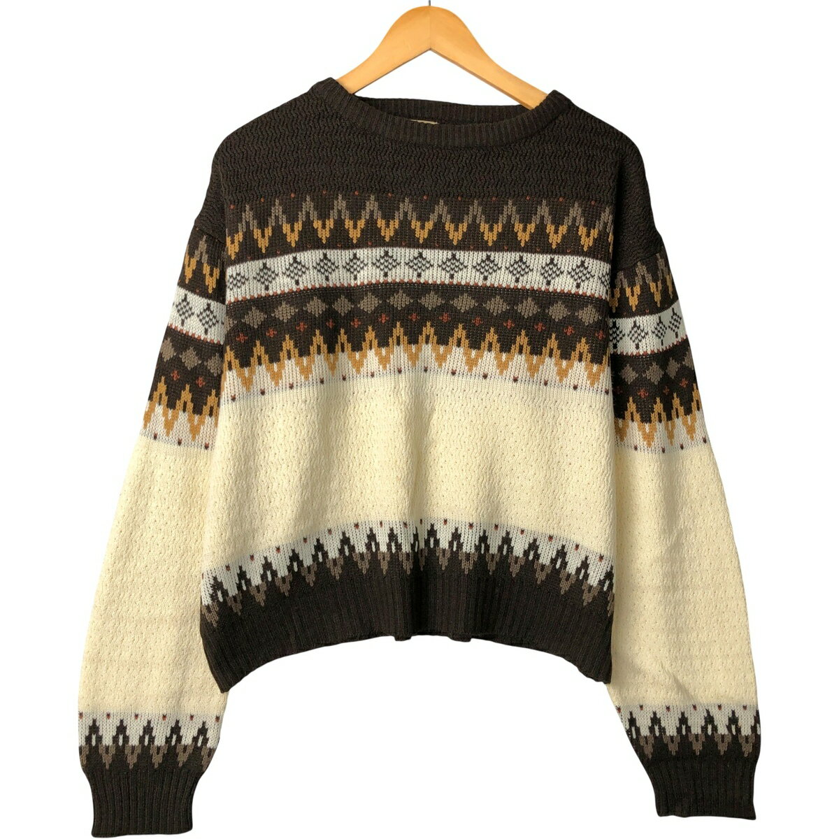 Rakuten - 古着 マックレガー McGREGOR フェアアイル柄 アクリルニットセーター メンズL相当 ヴィンテージ /eaa399176 【中古】 【251020】 【SS2603_10】 ブラウン系 秋冬