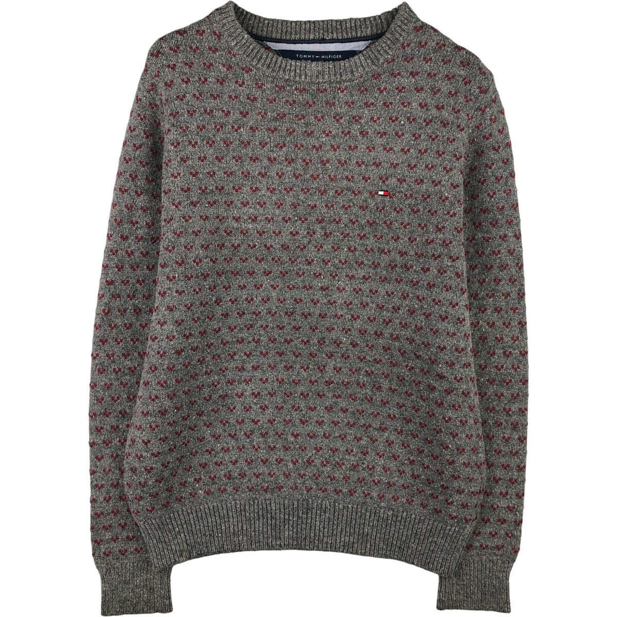 古着 トミーヒルフィガー TOMMY HILFIGER 総柄 コットンニットセーター メンズS相当 /eaa399815 【中古】 【251019】 【NH-2508】 【SS2606_30