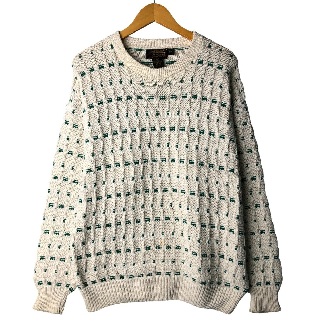 Rakuten - 古着 エディーバウアー Eddie Bauer 総柄 コットンニットセーター USA製 メンズL相当 /eaa399947 【中古】 【251128】 【SS2603_10】 ホワイト系 秋冬