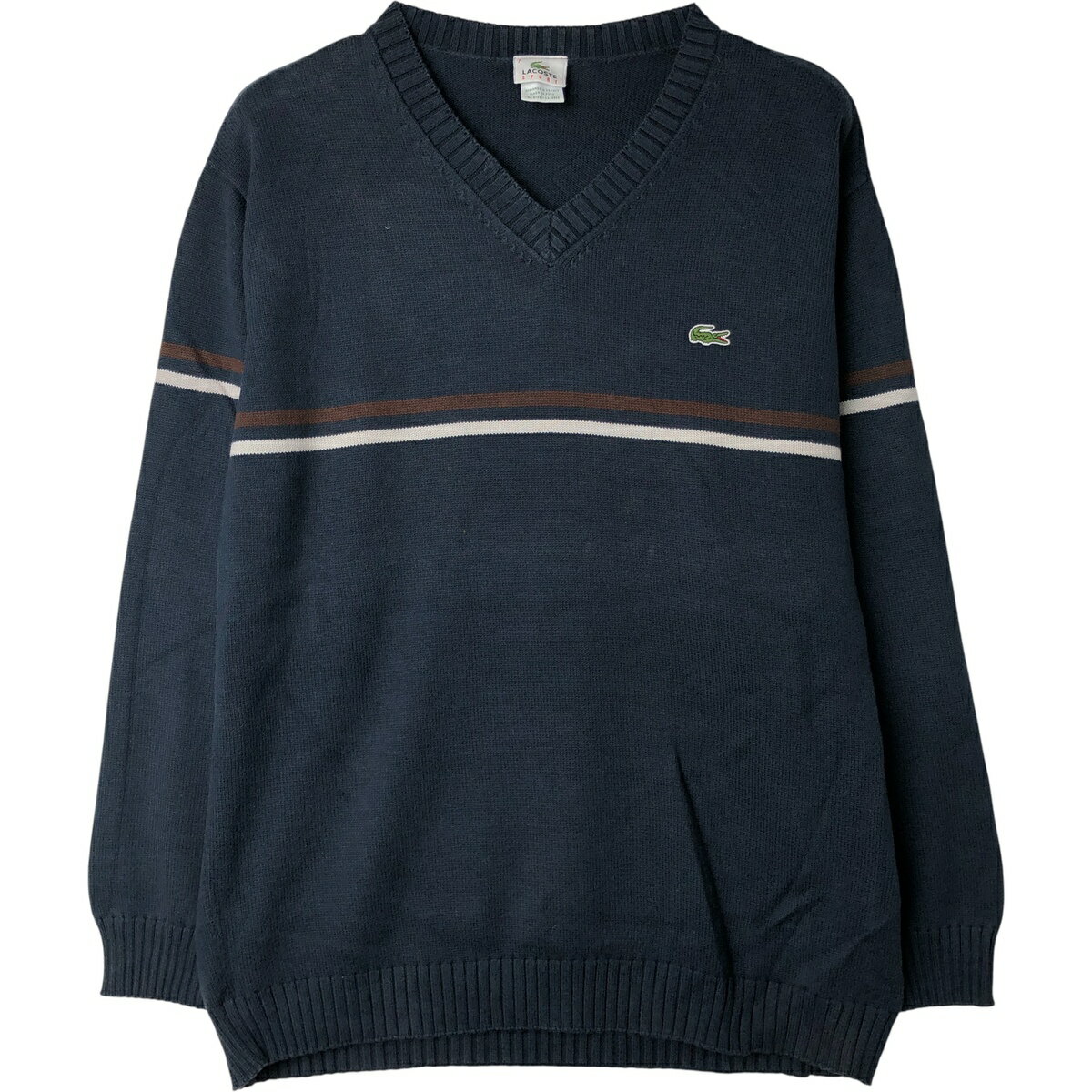 Other - 古着 ラコステ LACOSTE SPORT Vネック コットンニットセーター メンズXXL相当 /eaa399974 【中古】 【260221】 ネイビー系 秋冬