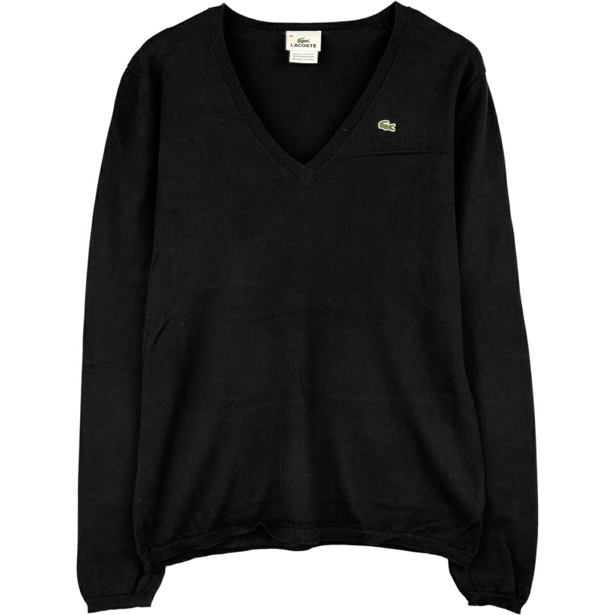 古着 ラコステ LACOSTE Vネック コットンニットセーター 40 レディースXL相当 /eaa400974 【中古】 【251019】 【Elulu/エルル】 【NH-2508】 【SS2603_10】