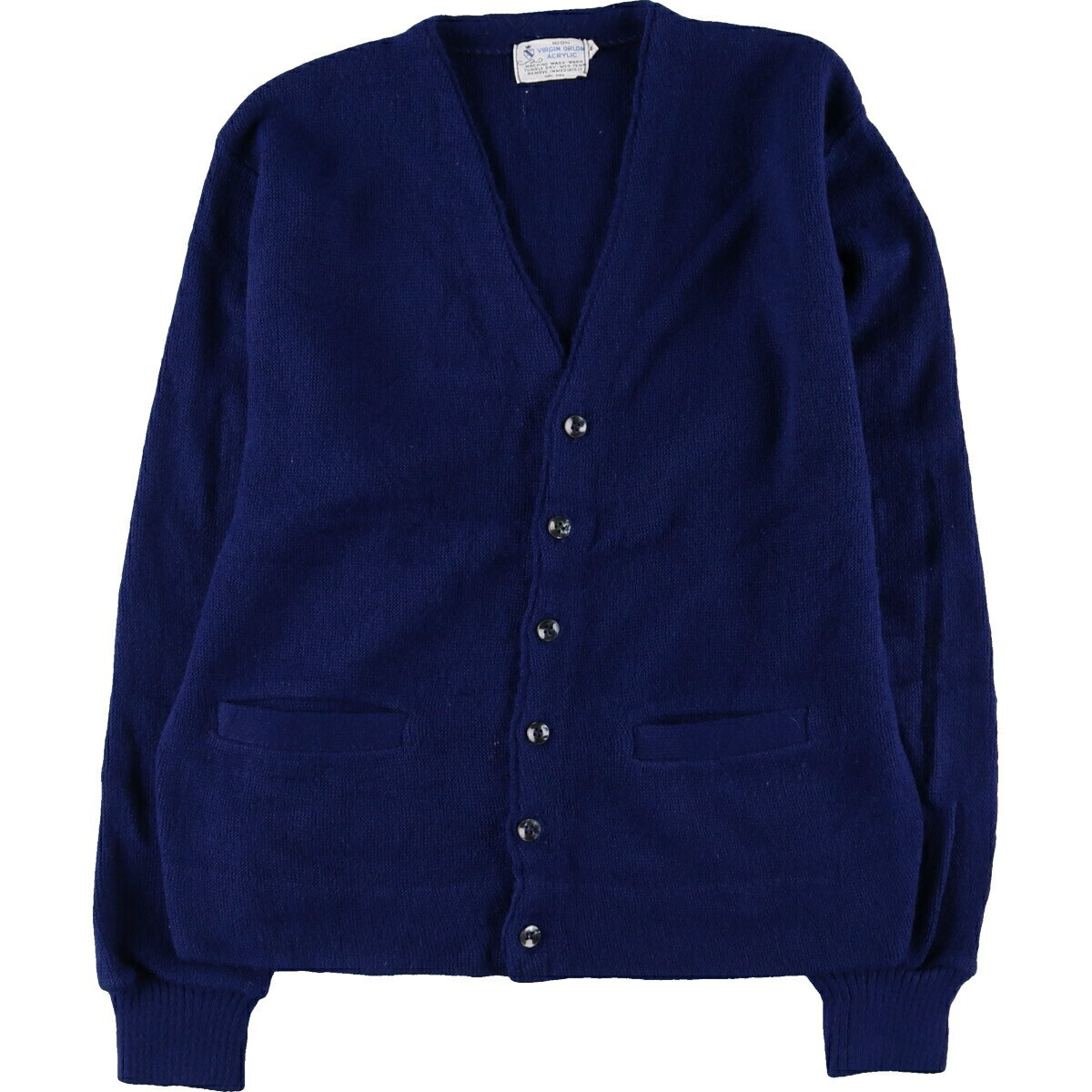 古着 70'S~ VIRGIN ORLON ACRYLIC アクリルニットカーディガン メンズL相当 ヴィンテージ /eaa401017 【中古】 【240902】 【SS2509_50】