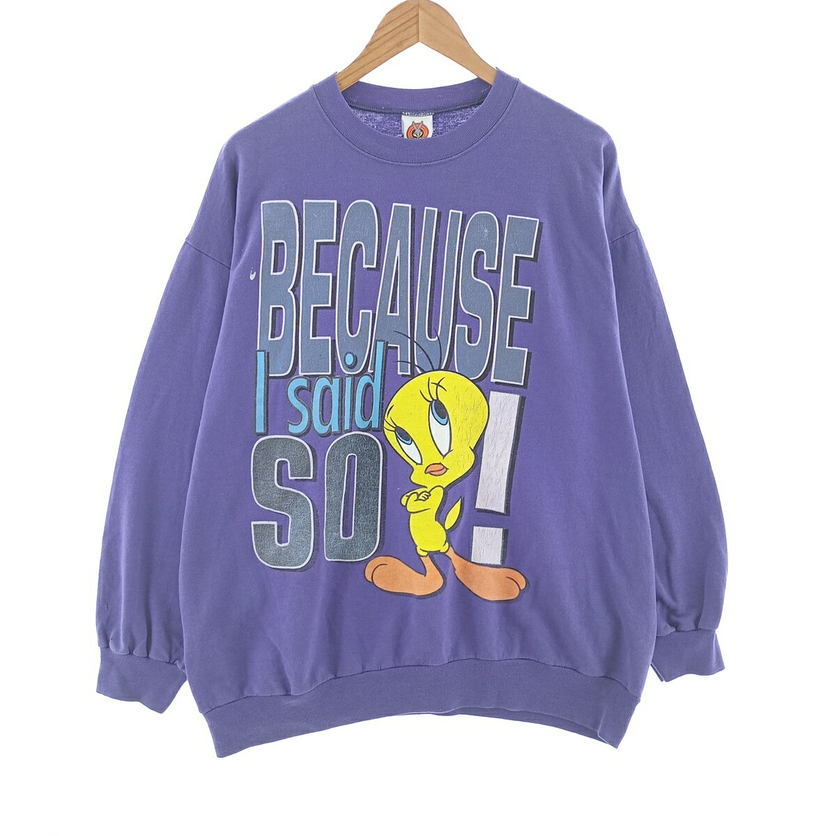 古着 ルーニーテューンズ LOONEY TUNES TWEETY BIRD トゥイーティー キャラクタースウェットシャツ トレーナー USA製 メンズXL相当 ヴィンテージ /eaa402032 【中古】 【240727】 ss2501_30