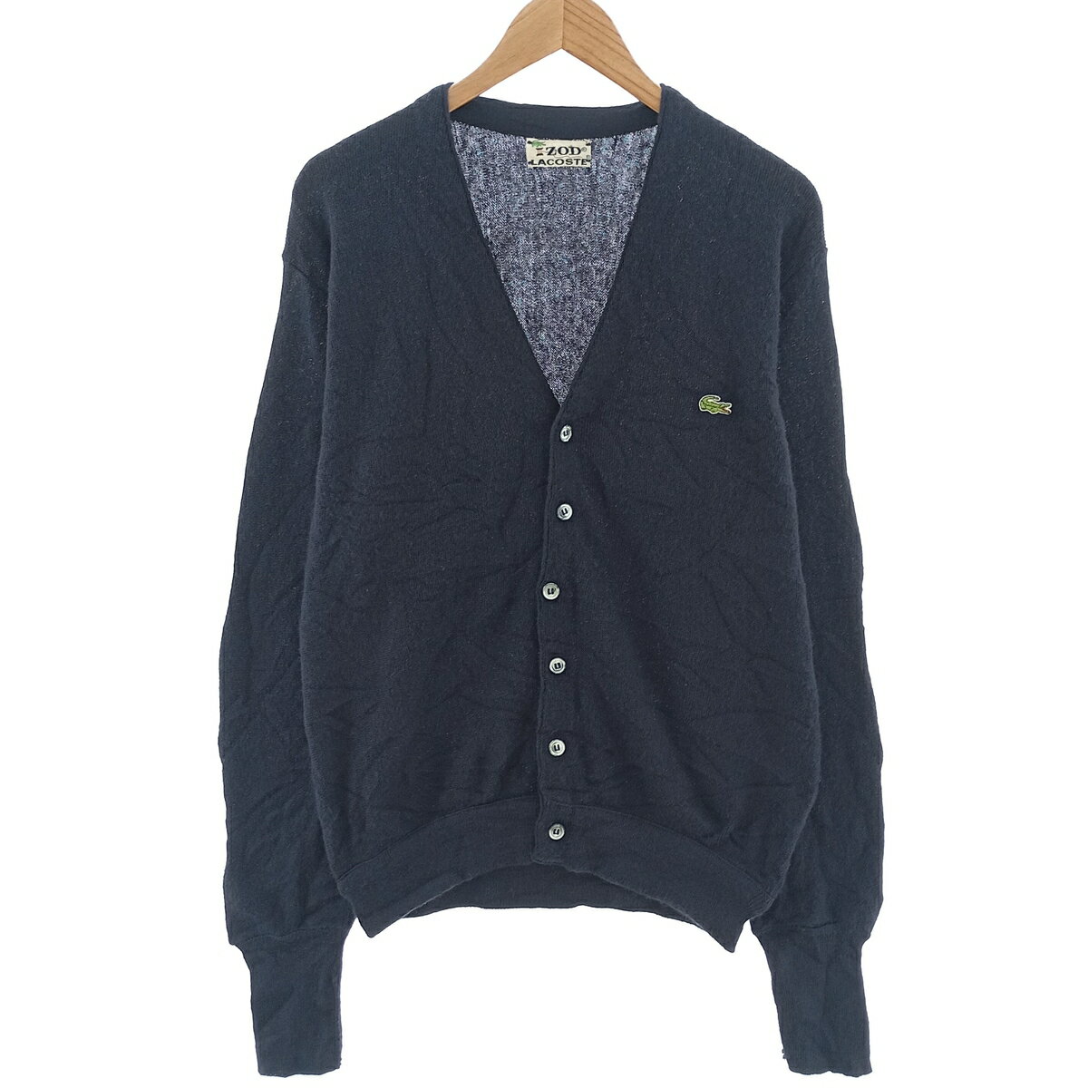 古着 70'S ラコステ LACOSTE IZOD アクリルニットカーディガン USA製 メンズM相当 ヴィンテージ /eaa402782 【中古】 【250209】 【ss2601_30】