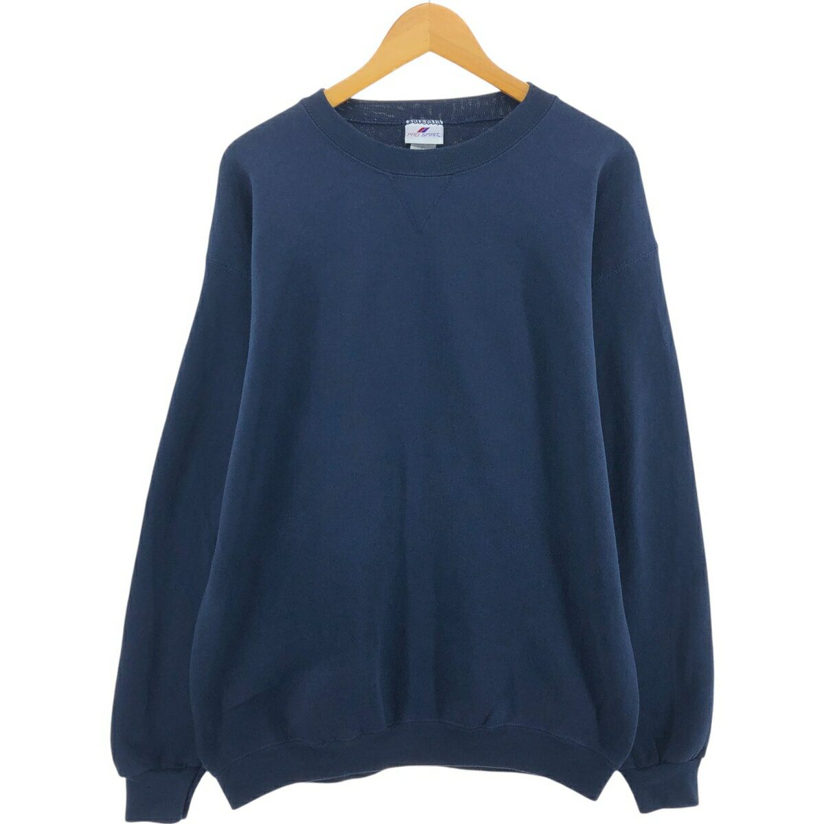 商品詳細 ブランド・PRO SPIRIT・ 特徴・クルーネック(丸首)・長袖・ヴィンテージ・ モデル/形状・無地 ブランクスウェットシャツ トレーナー・ 素材・コットン:50%・ポリエステル:50%・ 色・ネイビー系 紺色・ 柄・無地・ 生産国・USA製・ 年代・90年代・ サイズ・表記サイズ:LT・着丈:74cm・身幅:59cm・肩幅:58cm・袖丈:62cm・ コンディション・C・ カテゴリ・メンズ・トップス・スウェット・トレーナー・ 商品番号・eaa404079・ 取扱店・・ スタッフコメントPRO SPIRIT 無地 ブランクスウェットシャツ トレーナー / 商品番号 eaa404079 USEDですので使用感などございますが、まだまだご愛用していただけます。 古着という事をご理解の上ご注文よろしくお願いします。 【状態追記】 ●前、襟ぐりに破れ・糸抜け　右肩に破れ　左脇に穴・糸抜け　両袖先に穴 ●後、左袖ぐりに糸抜け　右袖先に穴 ●内側、襟ぐりに破れ・糸ほつれ※状態は当社独自の基準です。 表記サイズ着丈身幅肩幅袖丈 LT(※着用感、表記サイズは目安です。)74cm59cm58cm62cm ※測定値の若干の誤差はご了承下さい。サイズガイドはこちら ブランドPRO SPIRIT 特徴クルーネック(丸首) / 長袖 / ヴィンテージモデル/形状無地 ブランクスウェットシャツ トレーナー素材コットン:50% / ポリエステル:50%色ネイビー系 紺色柄無地生産国USA製年代90年代カテゴリトレーナー商品番号eaa404079取扱店　　 PRO SPIRITの他の商品を見るトレーナーの他の商品を見る
