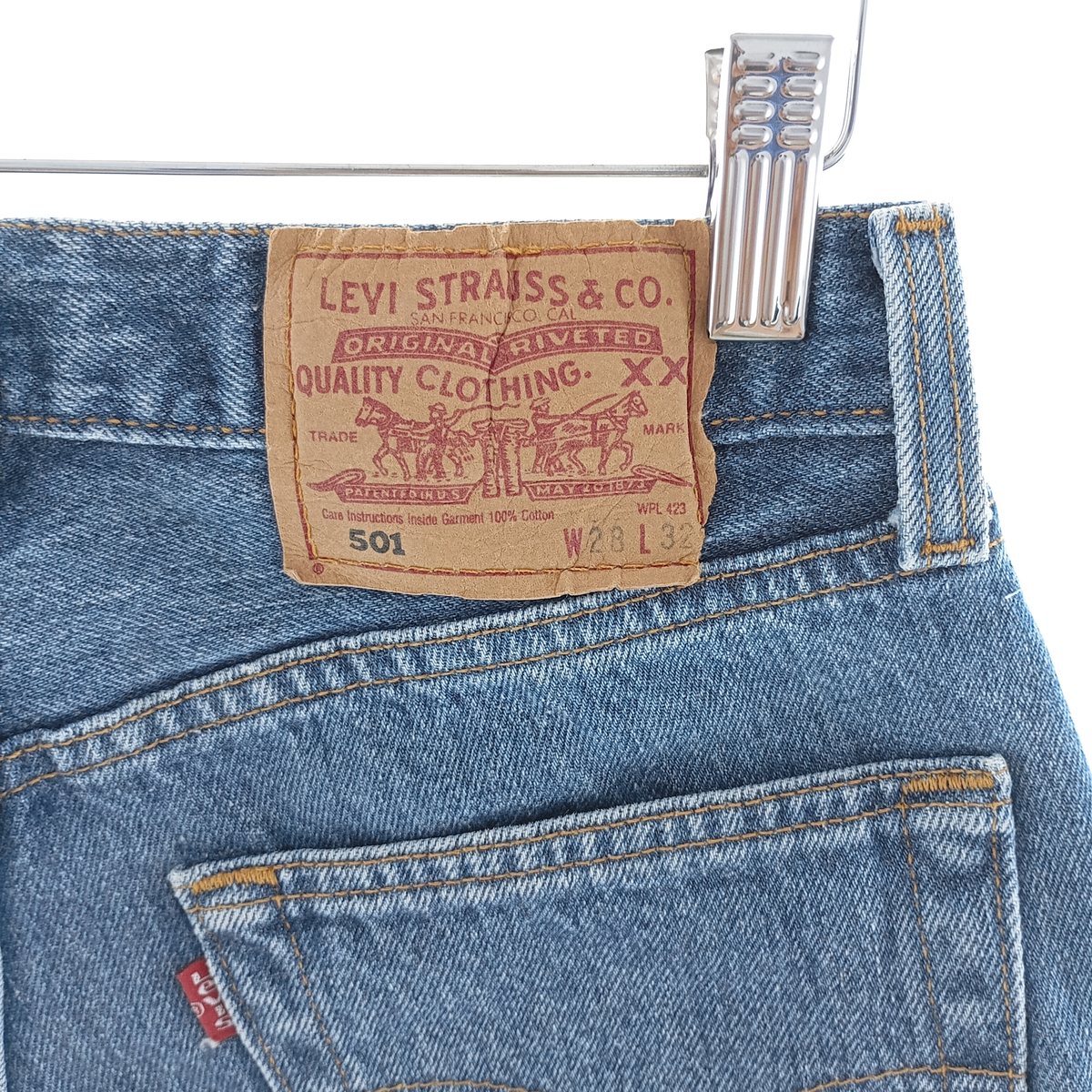 古着 90'S リーバイス Levi's 6501-0114 ストレートデニムパンツ USA製 レディースL(w27)相当 ヴィンテージ /eaa404588 【中古】 【250512】 【Elulu/エルル】 【SS2509_30】