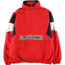 古着 NHL CHICAGO BLACKHAWKS シカゴブラックホークス ハーフジップ ナイロンプルオーバー メンズM /eaa406089  