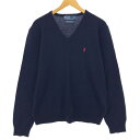 古着 ラルフローレン Ralph Lauren POLO by Ralph Lauren Vネック ラムウールニットセーター メンズL /eaa409434  