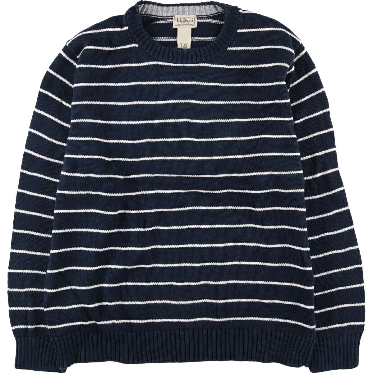 樂天商城 - 古着 90~00'S エルエルビーン L.L.Bean ボーダー柄 コットンニットセーター メンズL相当 ヴィンテージ /eaa410871 【中古】 【251018】 【SS2603_10】
