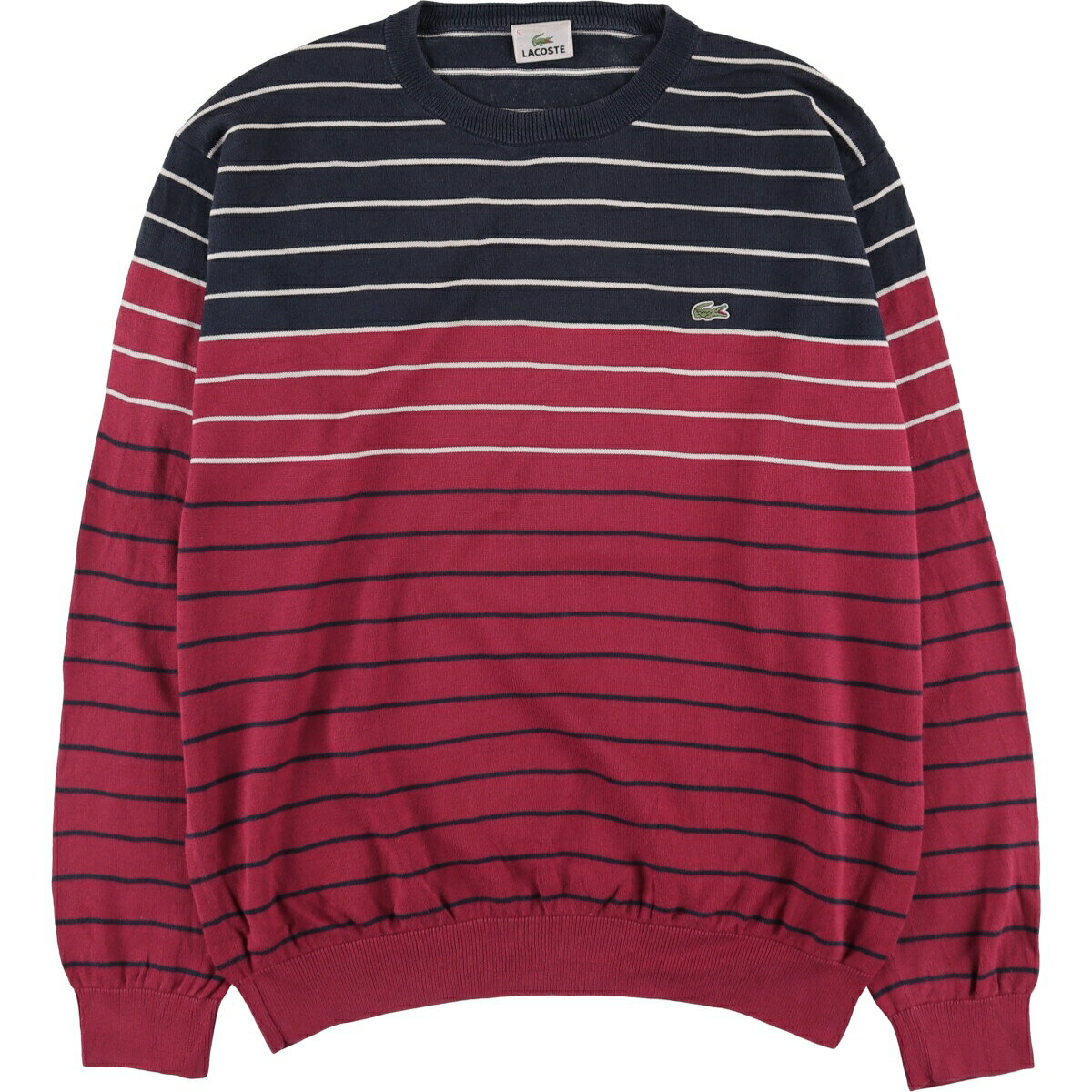 樂天商城 - 古着 ラコステ LACOSTE ボーダー柄 コットンニットセーター 5 メンズL相当 /eaa410894 【中古】 【251018】 【SS2606_30