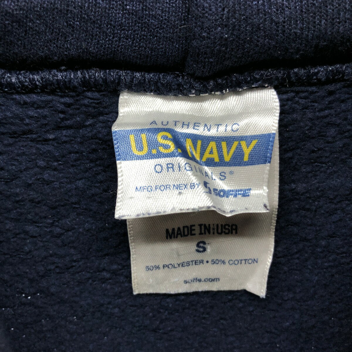 古着 90'S ソフィー SOFFE U.S.NAVY バックプリント スウェットプルオーバーパーカー USA製 メンズS相当 ヴィンテージ /eaa411685 【中古】 【241102】