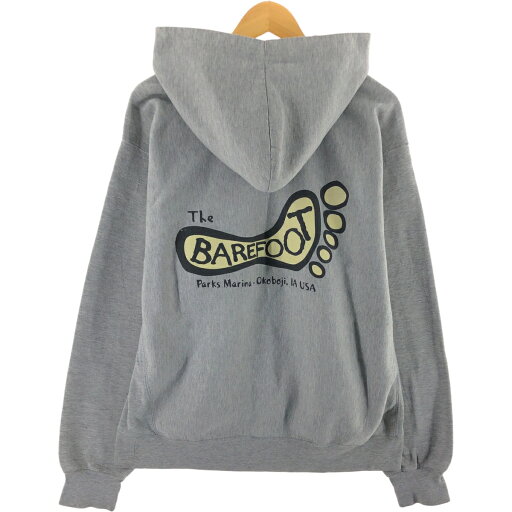 古着 90~00'S MV SPORT エムブイスポーツ The BEARFOOT BAR ベアフットバー PRO-WEAVE リバースウィーブタイプ アドバタイジング スウェットプルオーバーパーカー メンズL相当 /eaa413383 【中古】 【241221】 【SS2506_30】