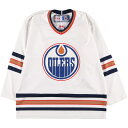 古着 90'S CCM NHL EDMONTON OILERS エドモントンオイラーズ Vネック メッシュ ゲームシャツ ホッケーシャツ カナダ製 メンズM ヴィンテージ /eaa413837  