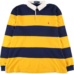 古着 ラルフローレン Ralph Lauren POLO by Ralph Lauren ボーダー柄 長袖 ラガーシャツ メンズXL /eaa414883 【中古】 【240129】