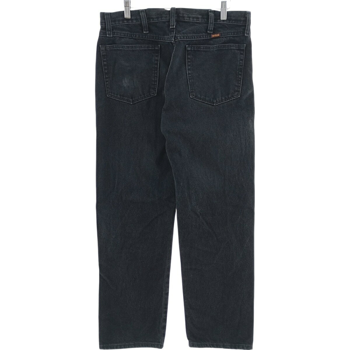 古着 ラスラー RUSTLER ブラックデニム ストレートデニムパンツ メンズw34相当 /eaa418204 【中古】 【250428】