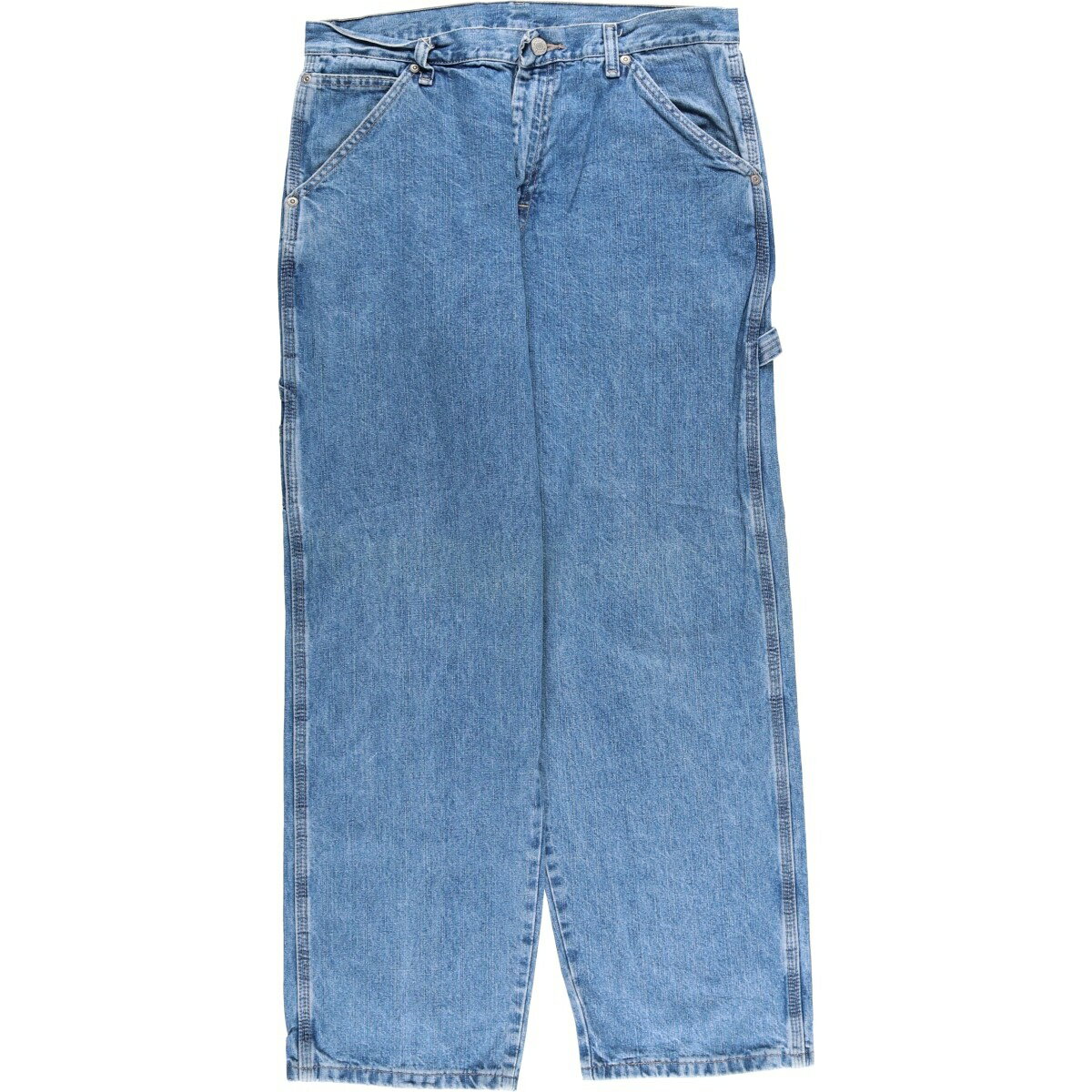 商品詳細 ブランド・Wrangler・ラングラー・ 特徴・ジッパーフライ・スパナポケット・ワイドパンツ・ハンマーループ・ モデル/形状・デニムペインターパンツ・ 素材・コットン:100%・ 色・ブルー系 青色・ 柄・無地・ 生産国・メキシコ製・ 年代・00年代・ サイズ・表記サイズ:W32L30・ウエスト:82cm・股上:29.5cm・股下:77.5cm・もも周り:71cm・裾周り:44cm・ コンディション・C・ カテゴリ・メンズ・ボトムス・ロングパンツ・ワーク・ペインターパンツ・ 商品番号・eaa418490・ 取扱店・・ スタッフコメントWrangler デニムペインターパンツ / 商品番号 eaa418490 USEDデニムですので使用感、擦れ、色落ちなどございますが、まだまだご愛用していただけます。 古着という事をご理解の上ご注文よろしくお願いします。 【状態追記】 ●前、両ポケットに糸ひき ●後、左ヒップにリペア跡 ●前後、両裾に擦れ ●前後、両裾(内側)に汚れ ●前、両ポケット口・右ポケット内側に汚れ※状態は当社独自の基準です。 表記サイズウエスト股上股下もも周り裾周り W32L30(※着用感、表記サイズは目安です。)82cm29.5cm77.5cm71cm44cm ※測定値の若干の誤差はご了承下さい。サイズガイドはこちら ブランドWranglerラングラー 特徴ジッパーフライ / スパナポケット / ワイドパンツ / ハンマーループモデル/形状デニムペインターパンツ素材コットン:100%色ブルー系 青色柄無地生産国メキシコ製年代00年代カテゴリワーク・ペインターパンツ商品番号eaa418490取扱店　　 ラングラーの他の商品を見るワーク・ペインターパンツの他の商品を見る