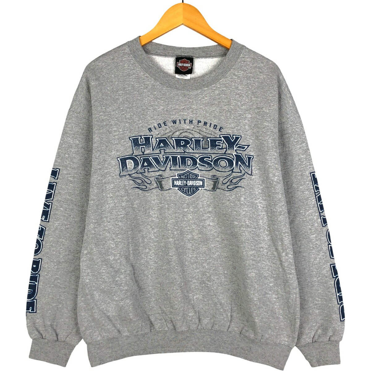 古着 ハーレーダビッドソン Harley-Davidson 鷲柄 イーグル柄 アドバタイジング スウェットシャツ トレーナー メンズL相当 ヴィンテー..