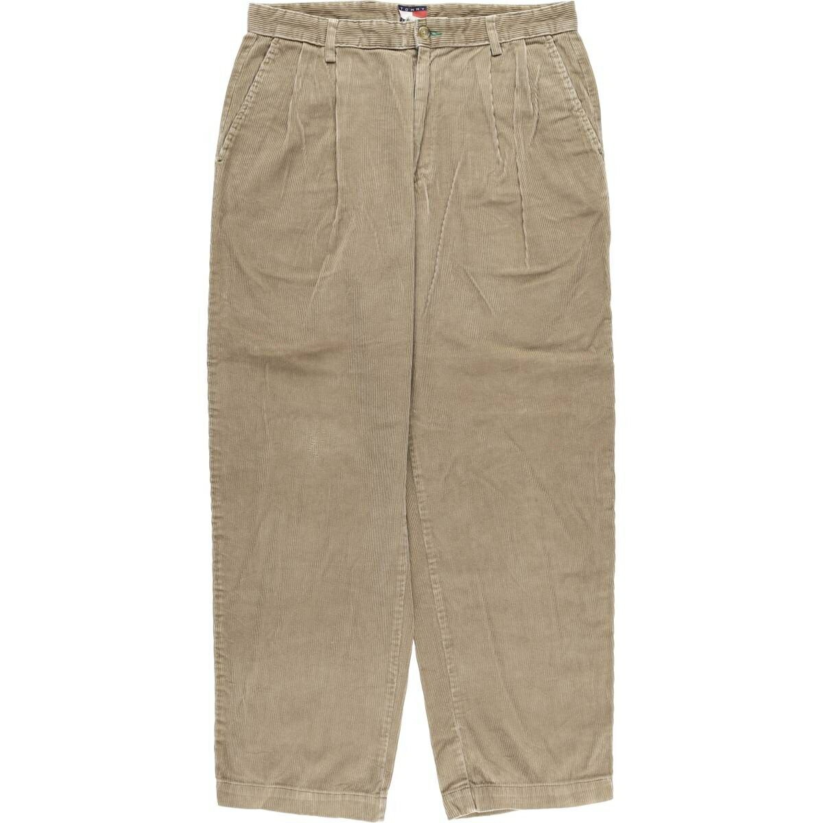 Rakuten - 古着 90'S~ トミーヒルフィガー TOMMY HILFIGER ツータック コーデュロイパンツ メンズw34相当 ヴィンテージ /eaa419049 【中古】 【251114】 【ss2601_30】 ベージュ系 春夏秋冬