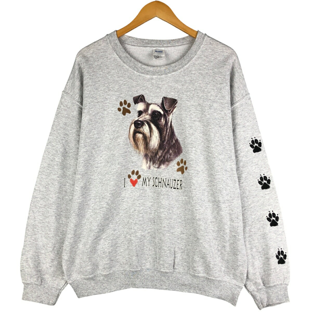 古着 ギルダン GILDAN SCHNAUZER シュナウザー 犬柄 アニマル スウェットシャツ トレーナー メンズL相当 /eaa419213 【中古】 【251128..