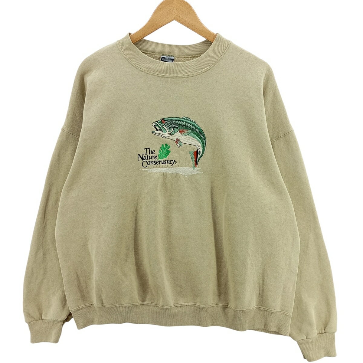 樂天商城 - 古着 魚柄 アニマル スウェットシャツ トレーナー メンズL相当 ヴィンテージ /eaa419326 【中古】 【251031】 【SS2603_30】 カーキ系 春夏秋冬