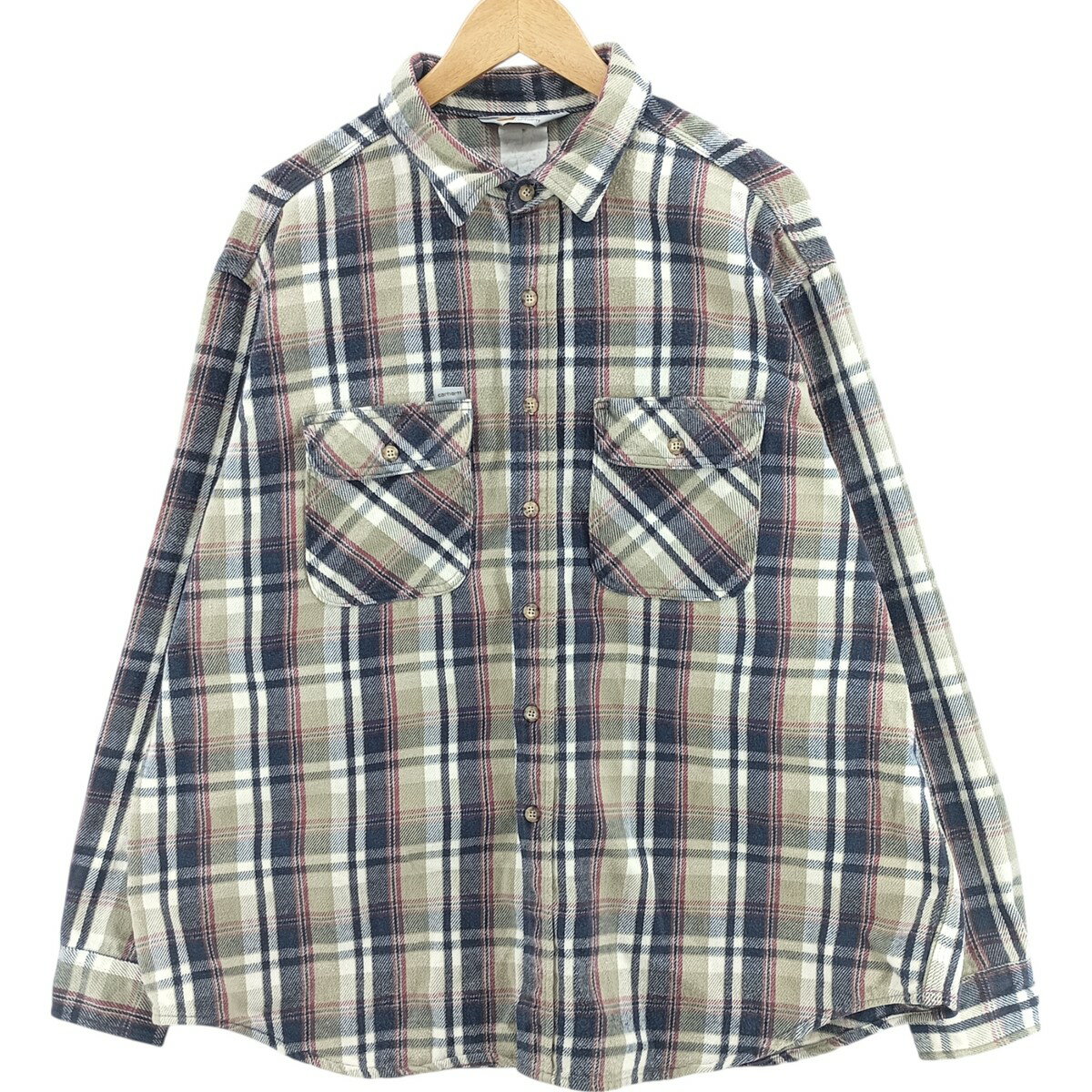 樂天商城 - 古着 カーハート Carhartt 長袖 フランネルチェックシャツ メンズXL相当 /eaa419958 【中古】 【251025】 【SS2603_10】 カーキ系 春夏秋冬