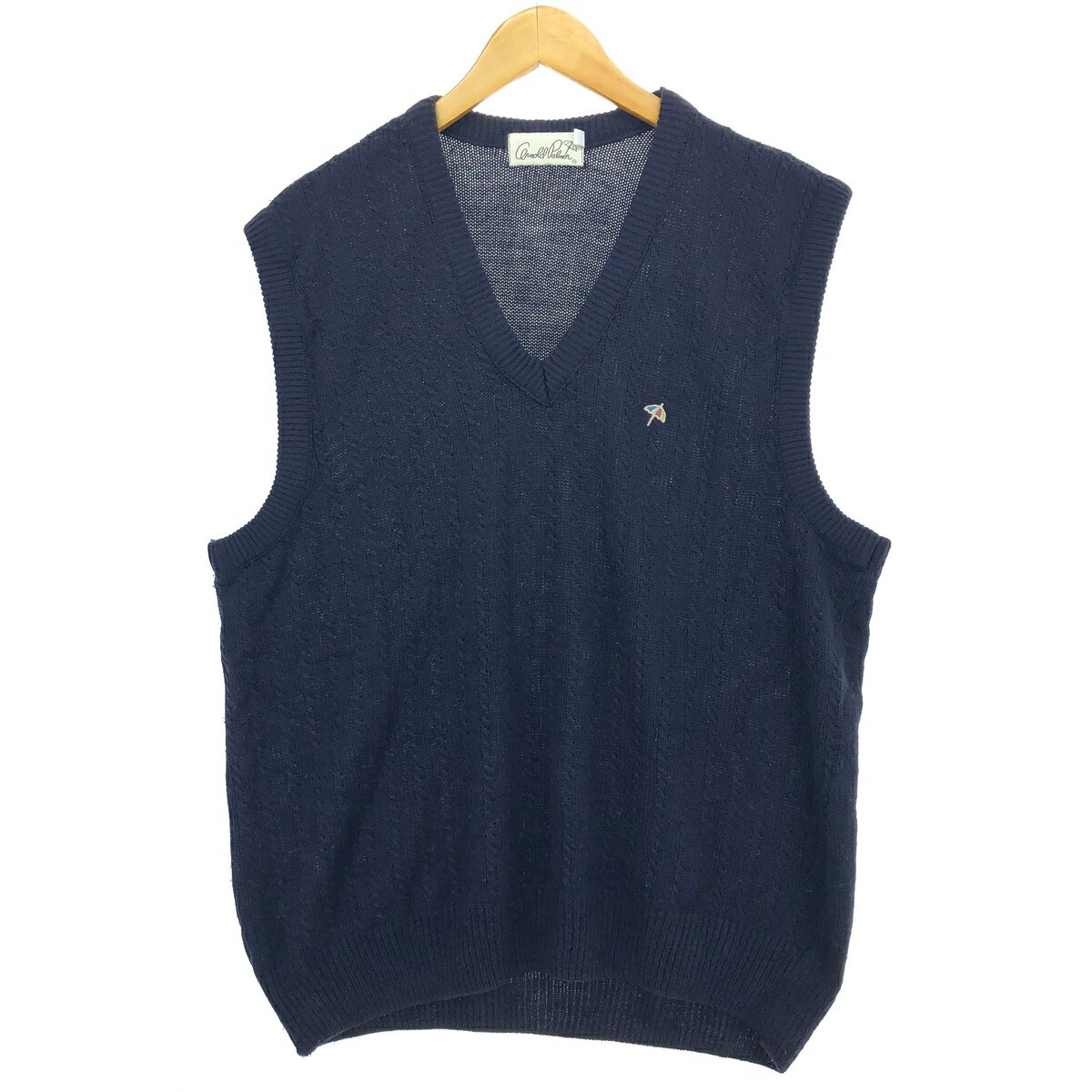 古着 アーノルドパーマー Arnold Palmer ケーブル編み Vネック アクリルニットベスト カナダ製 メンズXL /eaa420111 【中古】 【240303】 ss2503_30
