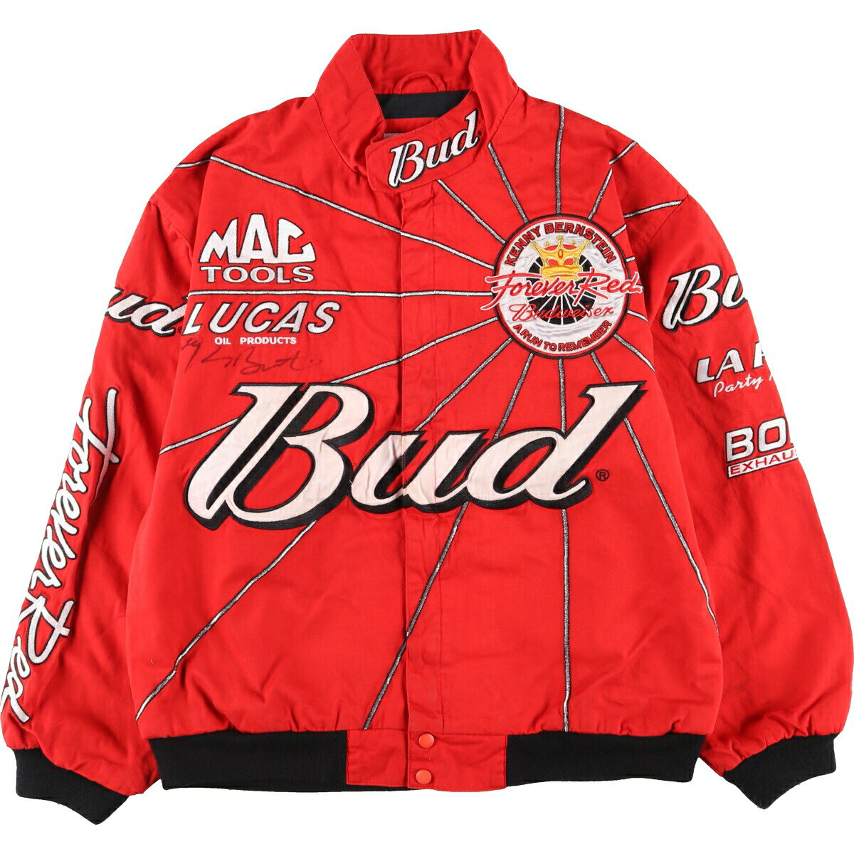 希少 バドワイザー レーシングジャケット Budweiser jh design - メルカリ