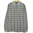 古着 90'S ランズエンド LANDS END アーガイル柄 長袖 チェック ポロシャツ メンズL ヴィンテージ /eaa423196 【中古】 【24040...