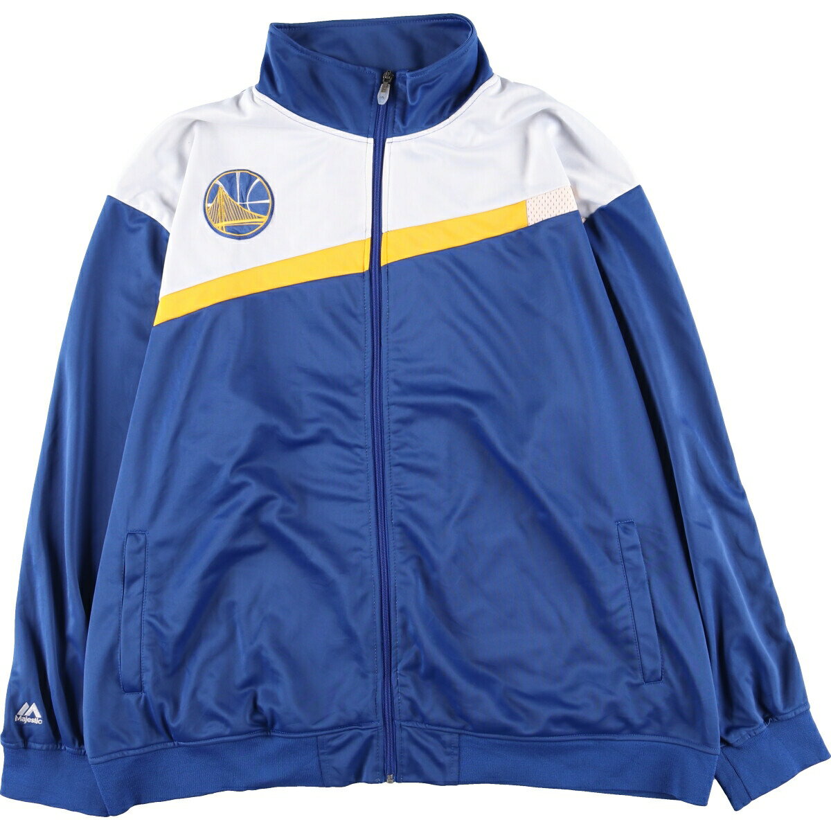 古着 ビッグサイズ Majestic NBA GOLDEN STATE WARRIORS ゴールデンステートウォリアーズ ジャージ トラックジャケット メンズXXXXL /eaa423466 【中古】 【240310】