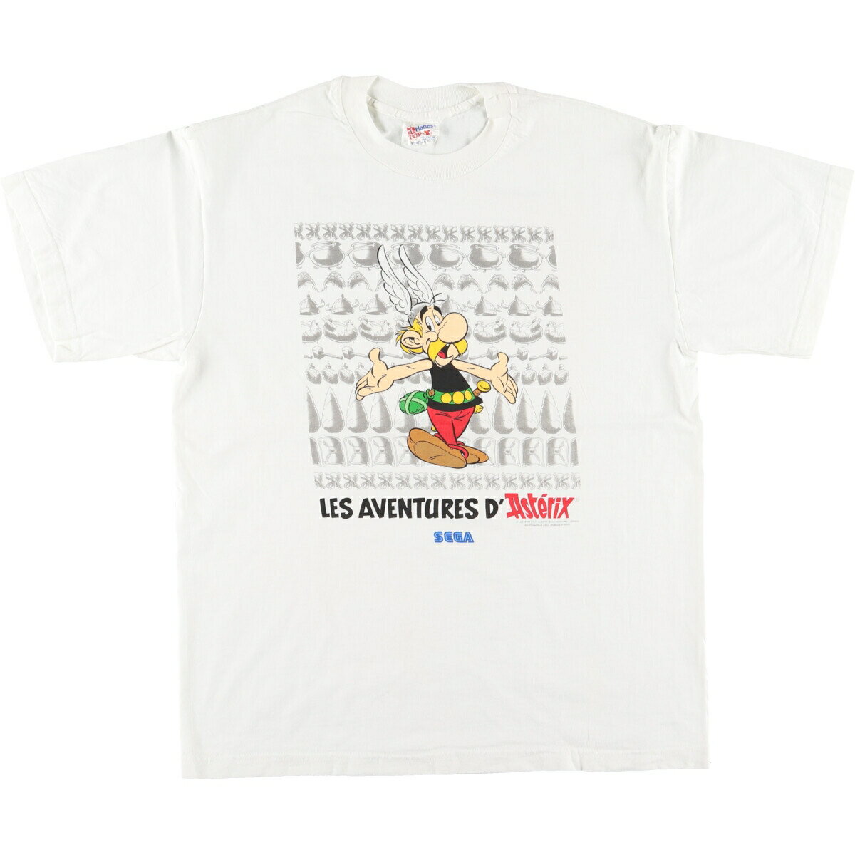 古着 90'S ヘインズ Hanes TOP-T SEGA セガ Asterix アステリックス キャラクタープリントTシャツ メンズL ヴィンテージ /eaa427381 【中古】 【240322】