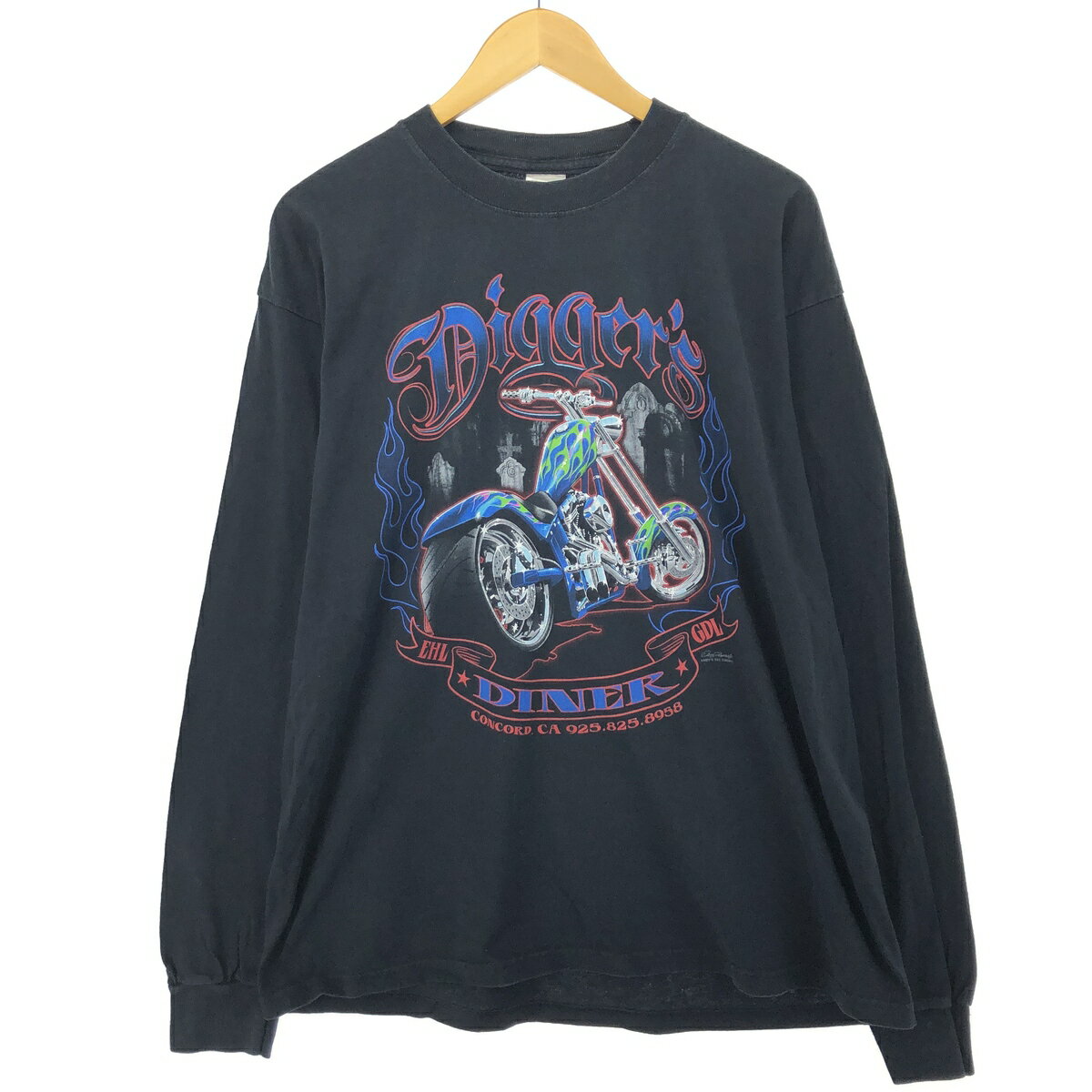 古着 ギルダン GILDAN DIGGER’S DINER CONCORD ロングTシャツ ロンT メンズXL相当 /eaa429576 【中古】 【240816】 ss2503_30