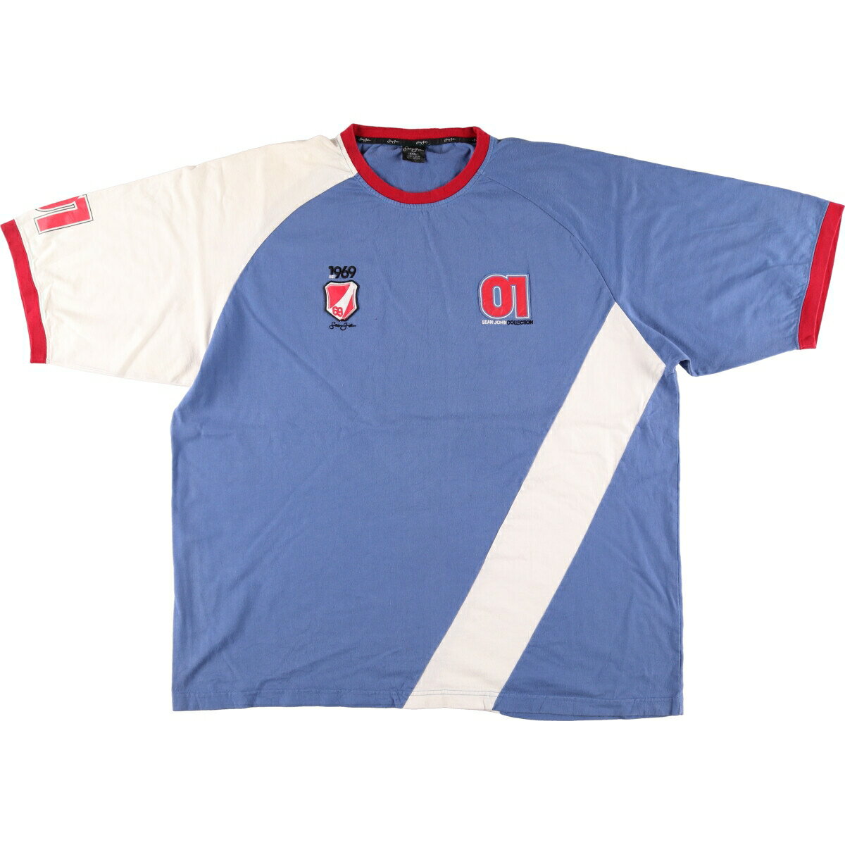 古着 ビッグサイズ sean john バックプリント リンガーTシャツ メンズXXXL相当 /eaa432165 【中古】 【240719】