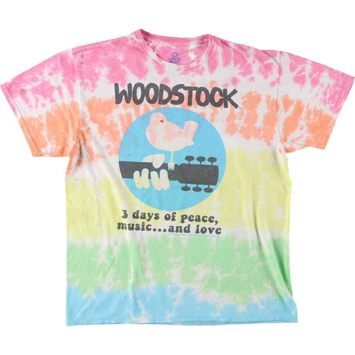 古着 リキッドブルー LIQUID BLUE WOOD STOCK ウッドストックフェスティバル タイダイ柄 バンドTシャツ バンT メンズL /eaa432326 【中古】 【240421】 【SS2506_10】