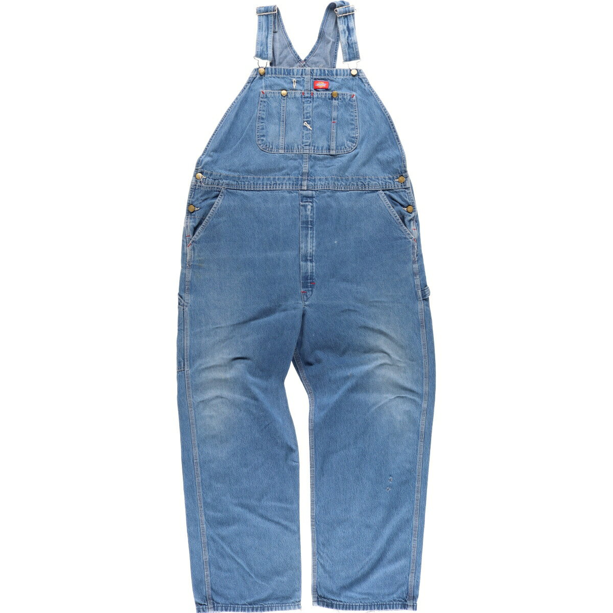 古着 ビッグサイズ ディッキーズ Dickies デニムオーバーオール フリーサイズ相当 /eaa433127 【中古】 【240803】 ss2503_30