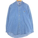古着 90'S トミーヒルフィガー TOMMY HILFIGER 長袖 ボタンダウンデニムシャツ メンズL ヴィンテージ /eaa433858 【中古】 【24...