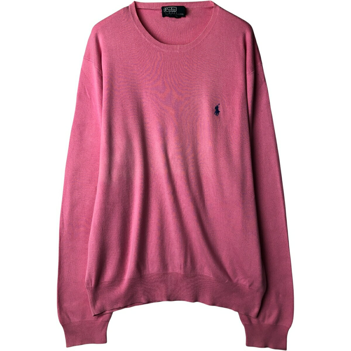 POLO RALPH LAUREN ピンクニット XXL ケーブルニット コットン クルーネック セーター | ポロ ラルフ